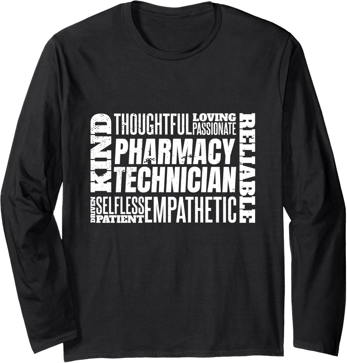 Pharmacy Technician, Pharmacy Tech Technician Long Sleeve T-Shirt - Adult Unisex Black