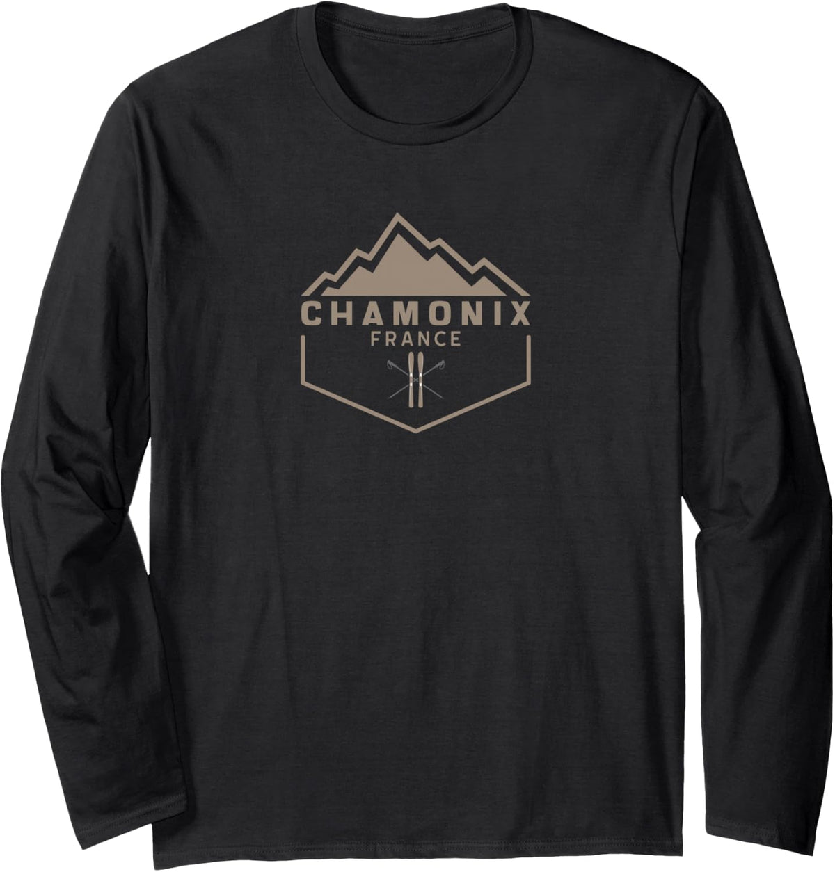 Chamonix France Long Sleeve T-Shirt - Adult Unisex Black