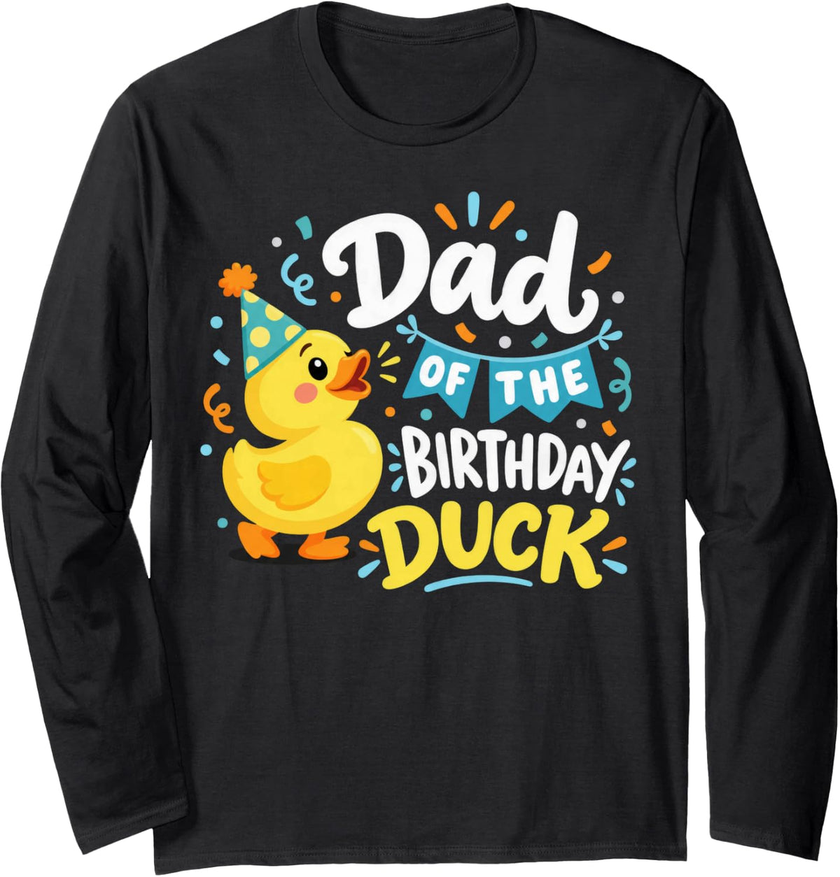 Cartoon Duck Lover Long Sleeve T-Shirt - Adult Unisex Black