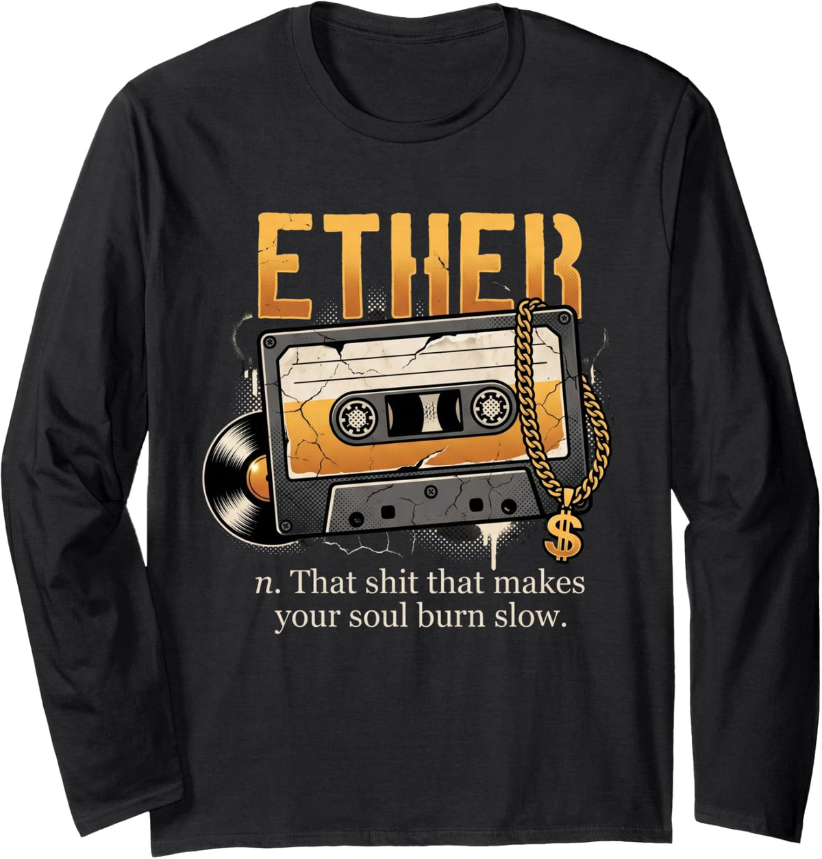 Ether Tshirt Music Rap Oldschool Hiphop Urban Streetwear Long Sleeve T-Shirt - Adult Unisex Black