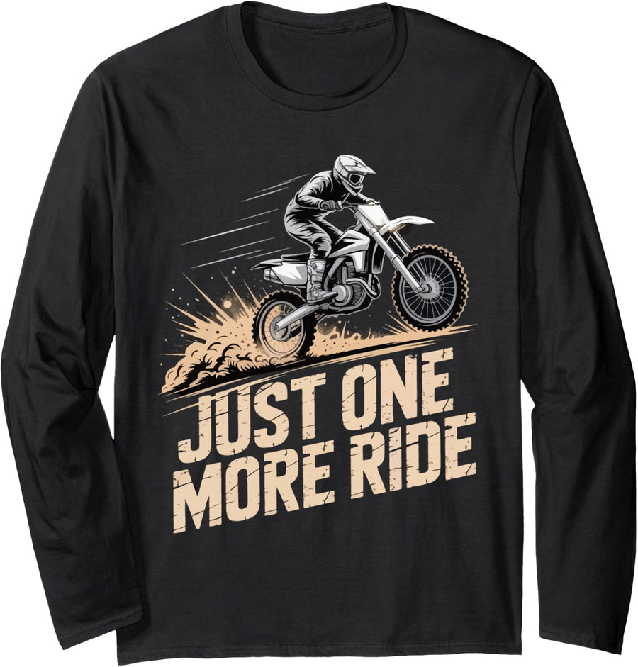 Dirtbike Motocross Rider Long Sleeve T-Shirt - Adult Unisex Black
