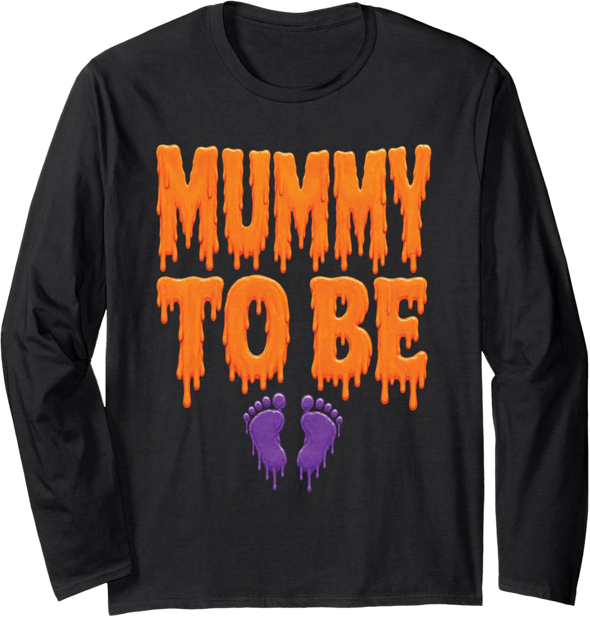 Halloween Mummy to Be Pregnancy Announcement Funny Mom Long Sleeve T-Shirt - Adult Unisex Black