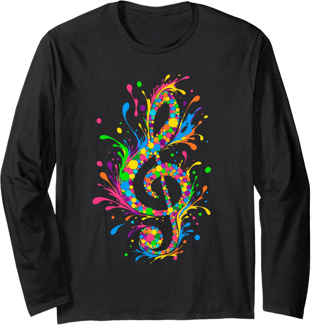 Musician Violin Key Sheet Music Key Music Choir Long Sleeve T-Shirt - Adult Unisex Black