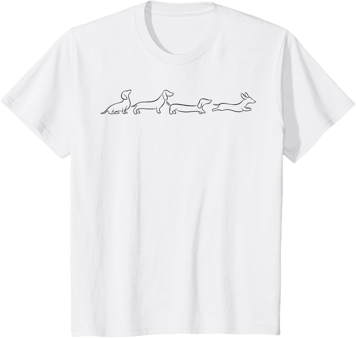Dachshund Line Art cute Doxie Wiener Dog for woman kids T-Shirt - White