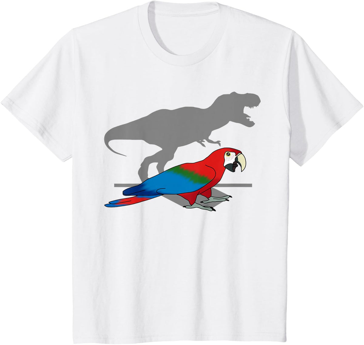T-rex Green Winged Macaw Birb memes Funny Parrot owner T-Shirt - White