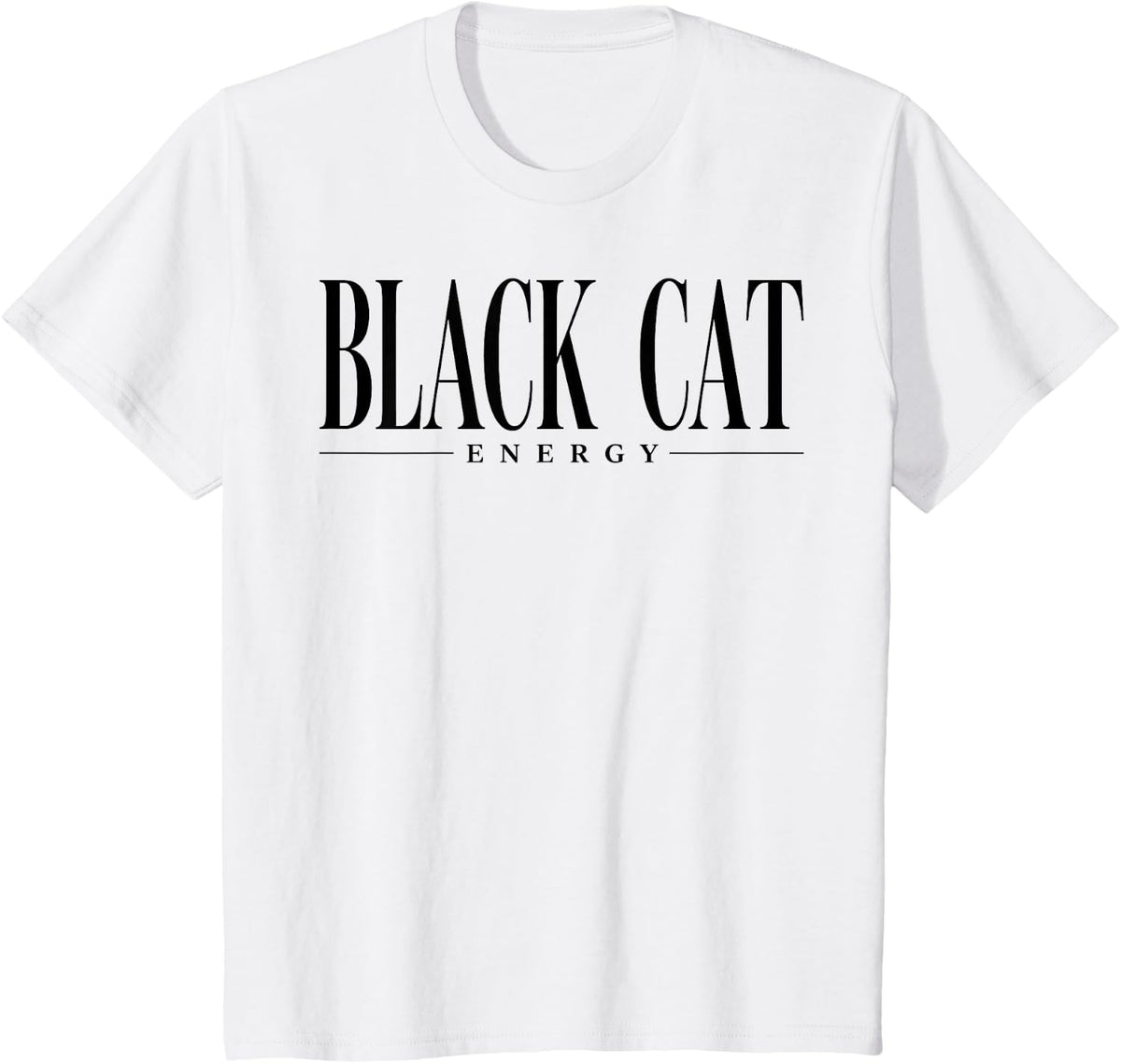 Black Cat Energy Vintage Halloween Girly Fall Spooky Season T-Shirt - White