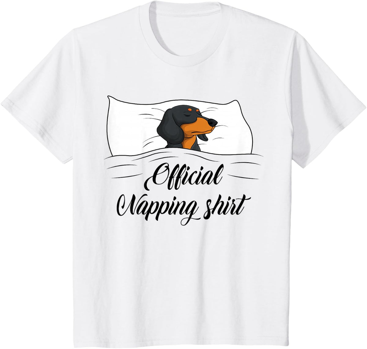 Sleeping Dachshund Pyjamas Dog Lover Gift Official Napping Tee T-Shirt - White