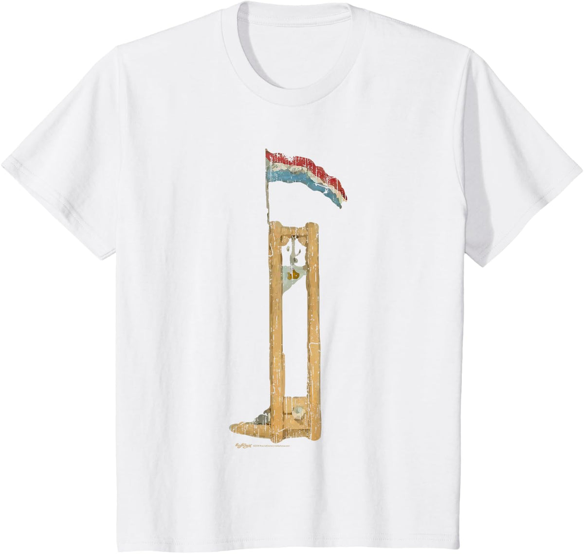 Vintage French Guillotine Paris Flag Bastille Day T-Shirt - White