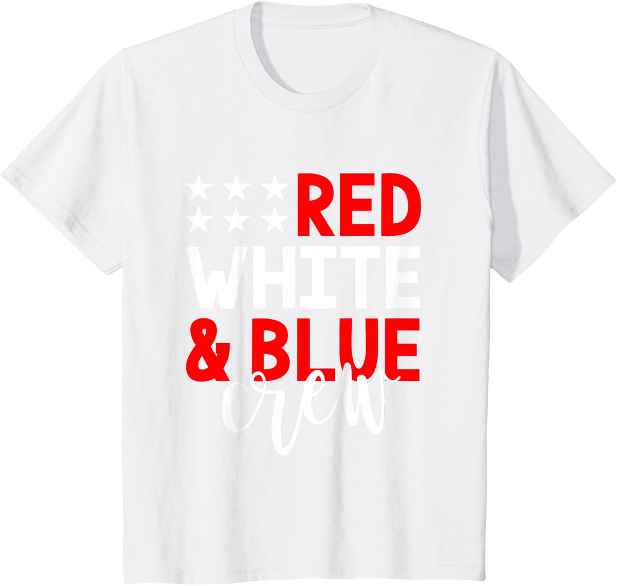 4th of July Group Shirts Red White Blue Crew Family Friends T-Shirt - White
