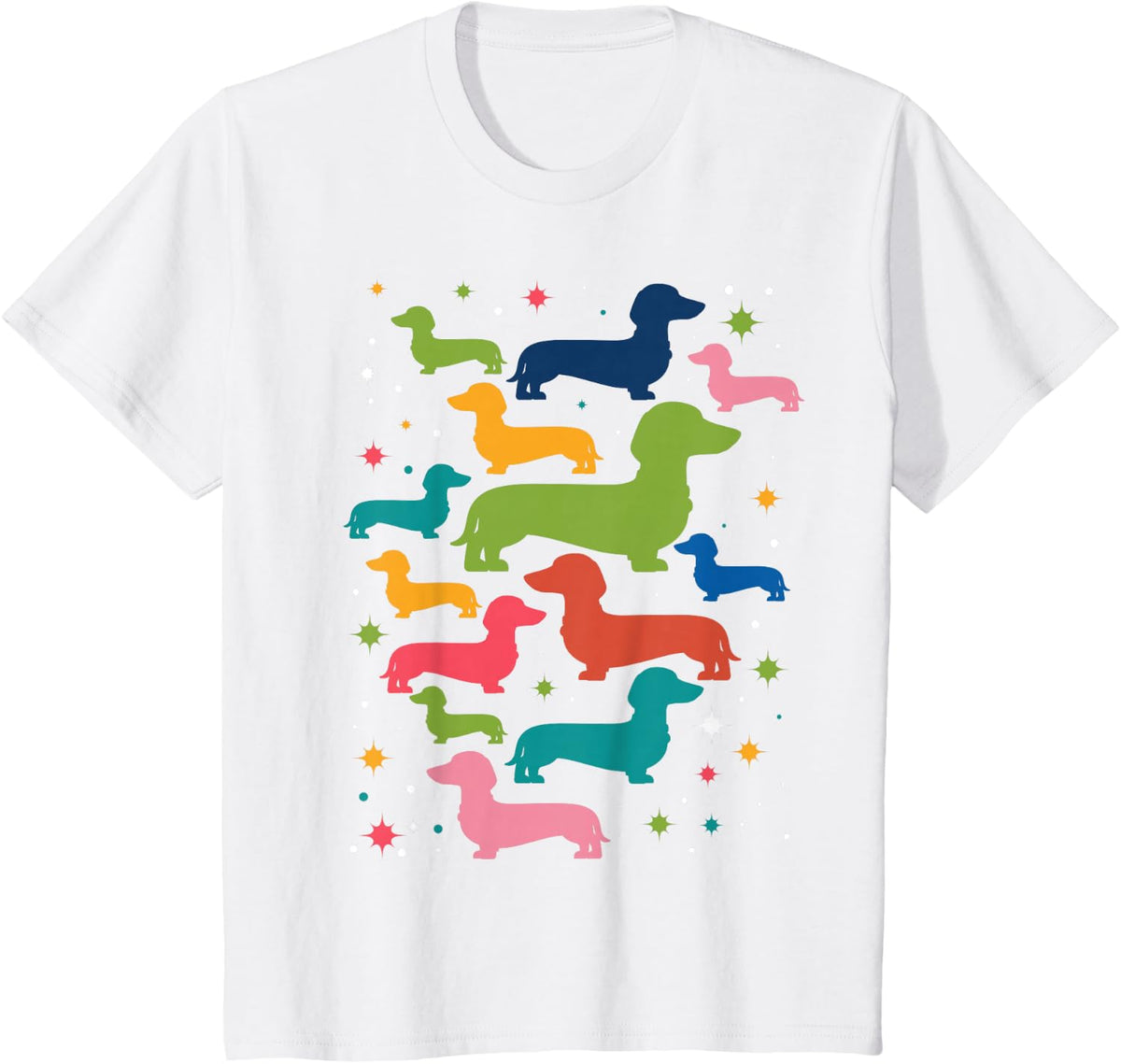 Retro Dachshund Mid Century Modern Dog 60s 70s Style Vintage T-Shirt - White
