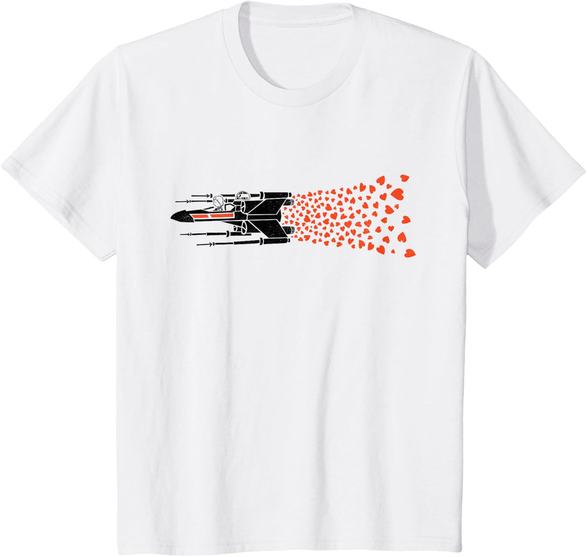 Star War Valentine's Day Luke R2-D2 X-Wing Hearts T-Shirt - White