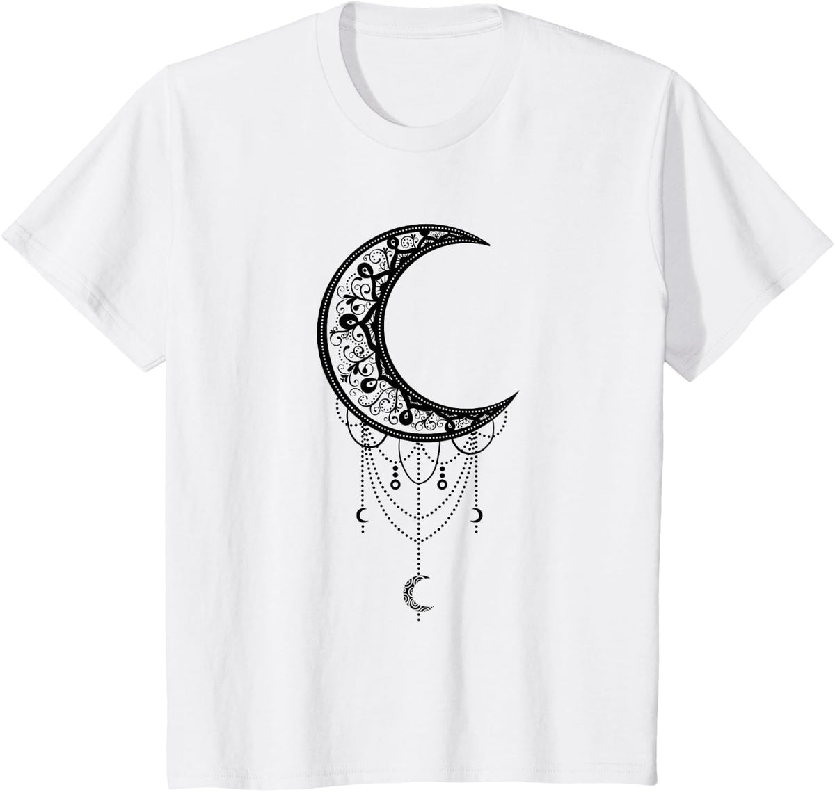 Crescent Moon Art Aesthetic Lunar Artsy Goth Witchy Moon Shirt Women Tees T Shirts - White