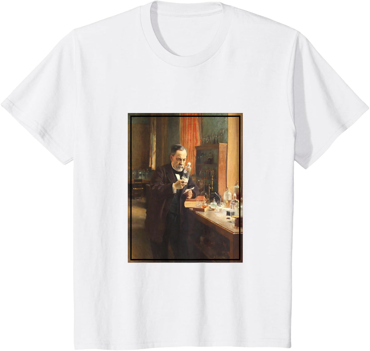 Louis Pasteur Painting Portrait (1885) T-Shirt - White