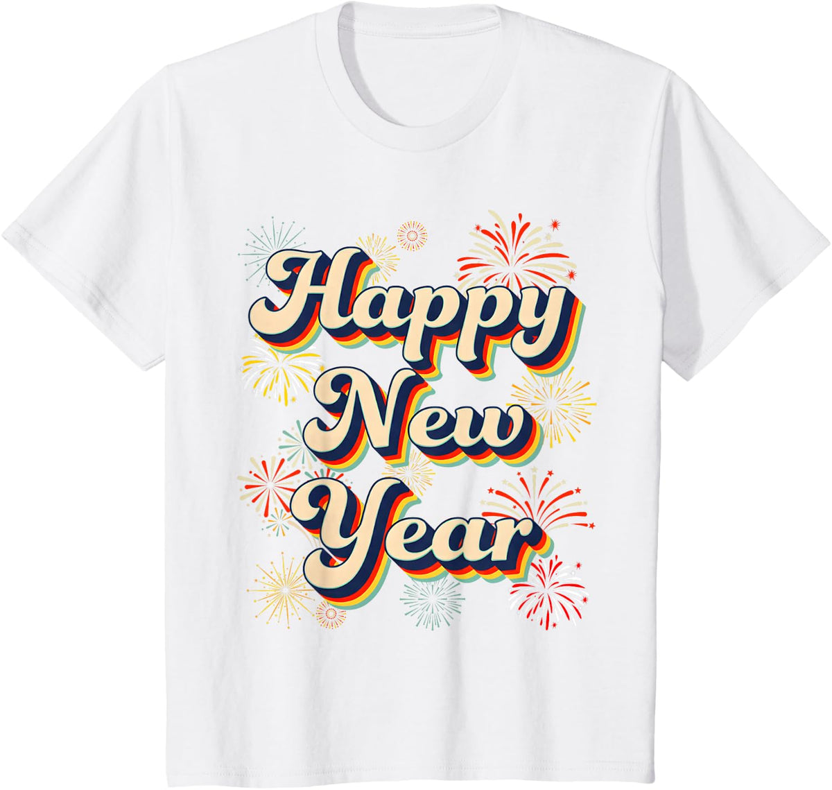 Happy New Year Eve Firework 2026 Party Men Women Kid T-Shirt - White