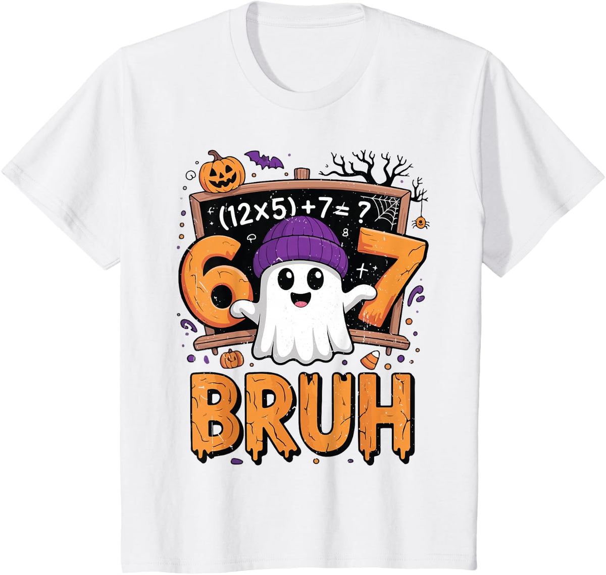 67 Math Teacher Halloween Costume Mathematics Math Brainrot T-Shirt - White