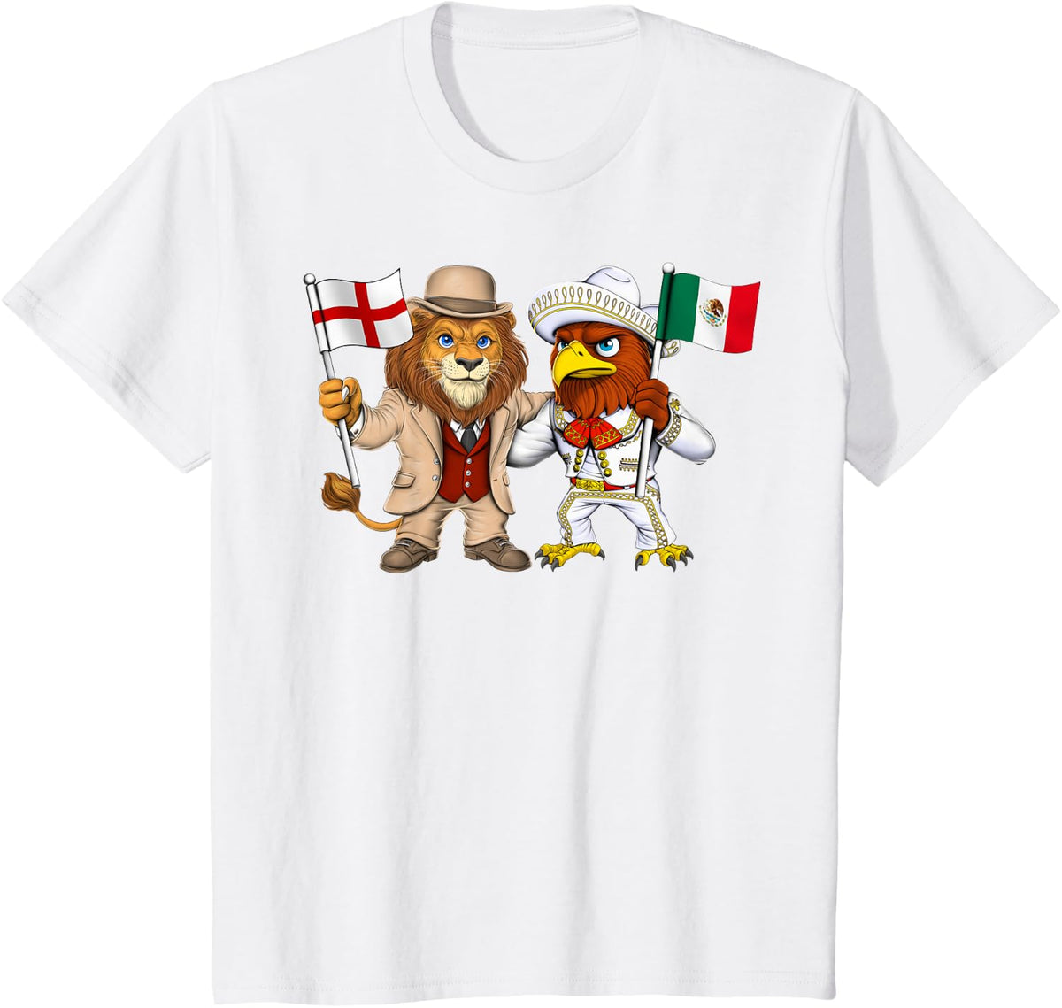 England Mexico Roots Mexican UK British English Flag T-Shirt - White