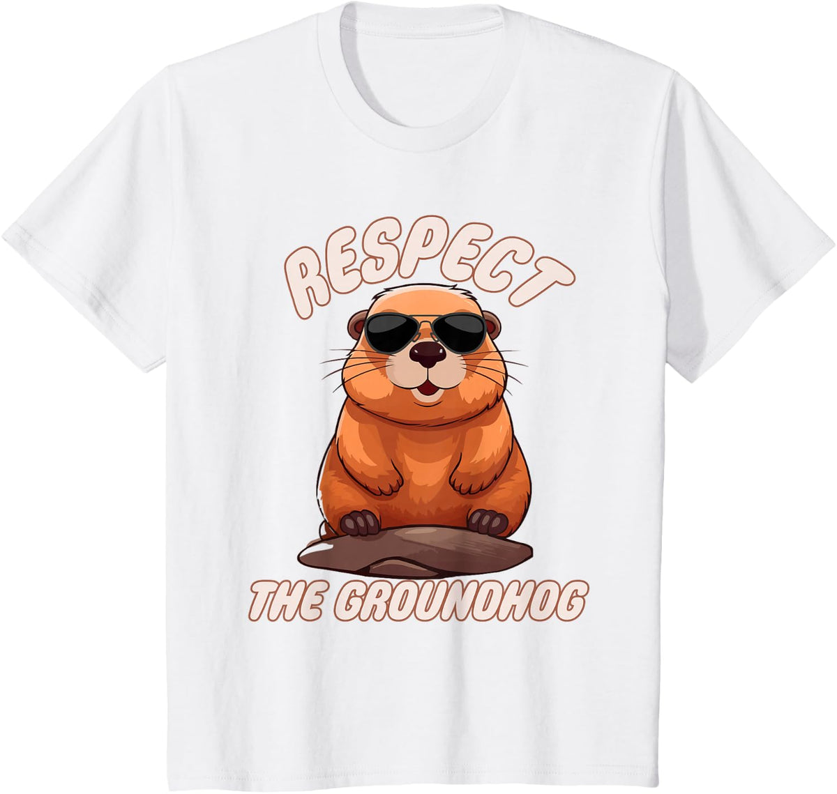 Respect The Groundhog Happy Ground-Hog Day Funny Punxsy Phil T-Shirt - White