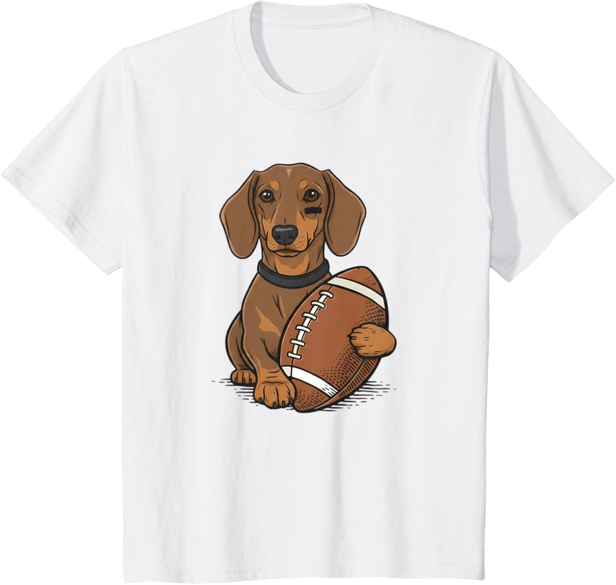 Funny Dachshund Football Dog Lovers Gift T-Shirt - White