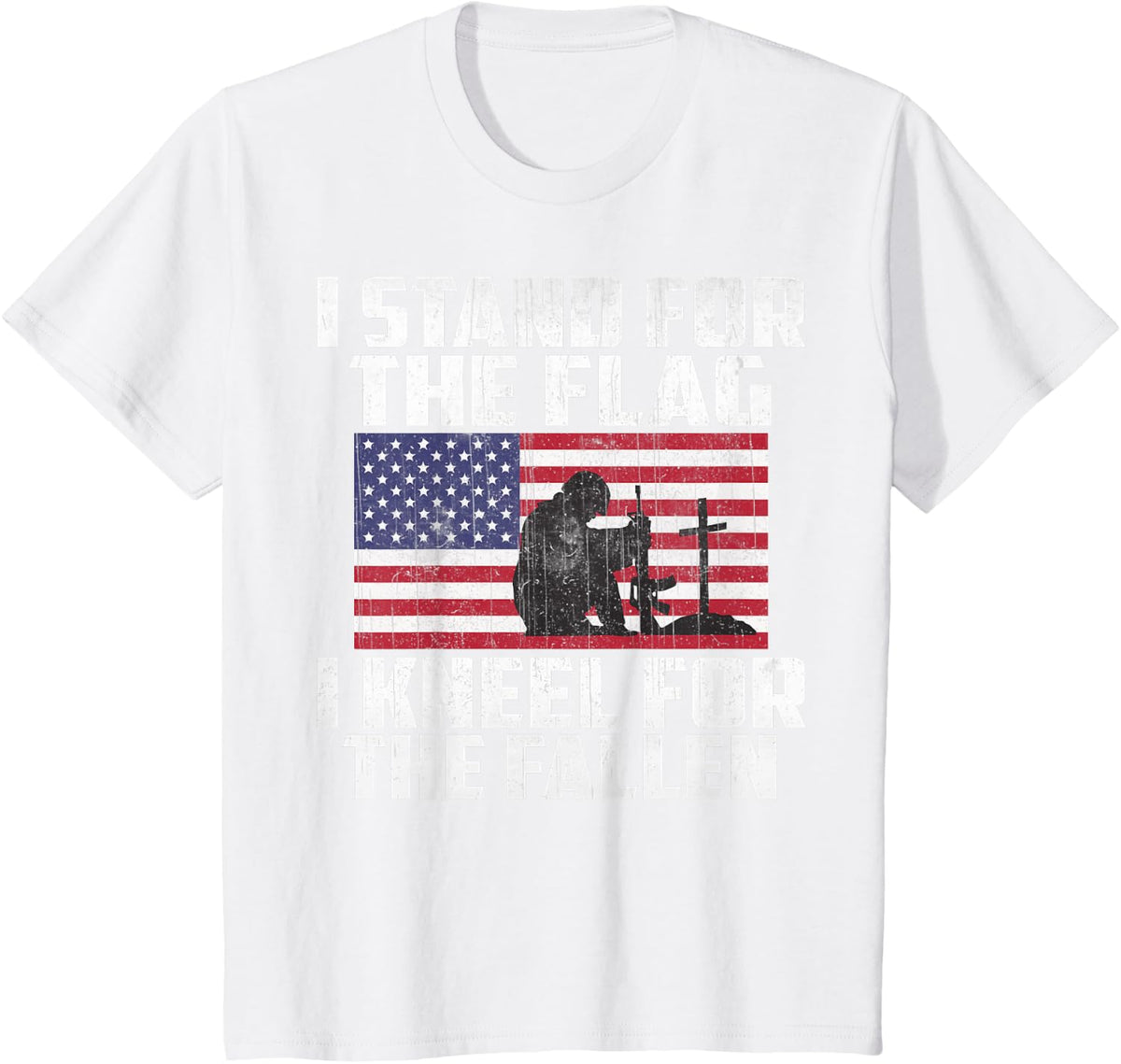 I Stand For The Flag Kneel For The Fallen Memorial Day Shirt T-Shirt - White