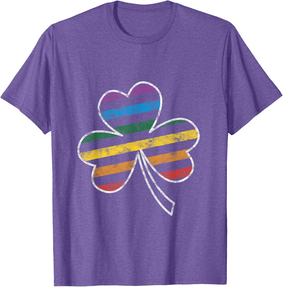 GAY PRIDE FLAG Shamrock LGBT St Patricks Day Parade T Shirt T-Shirt - Purple Heather