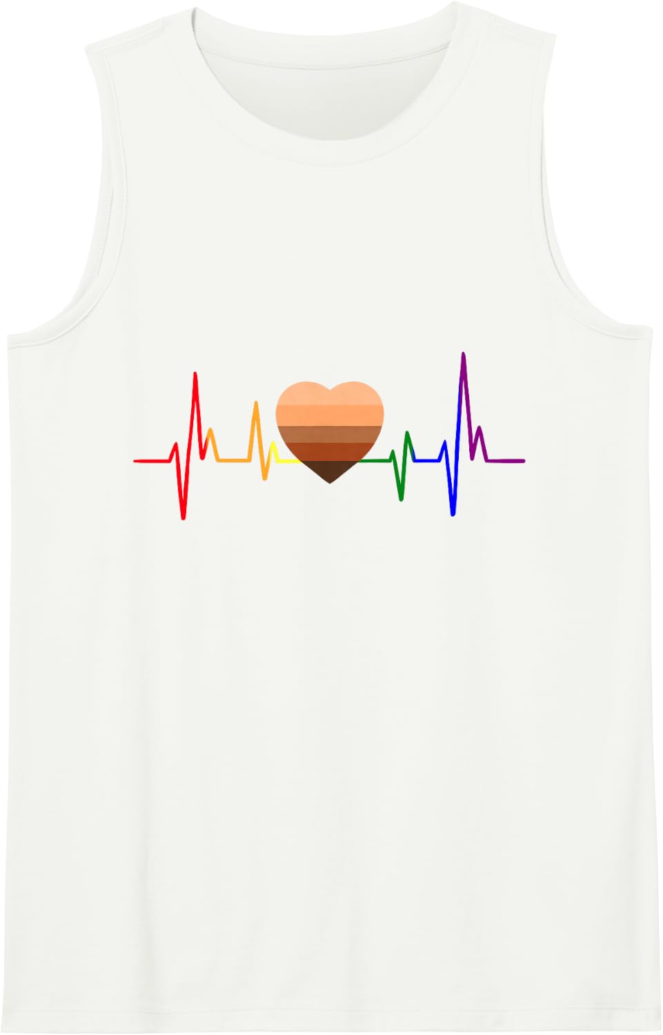 Melanin Heart-beat LGBT-Q Pride Black History Month BLM Gay Sleeveless Tank Top - White