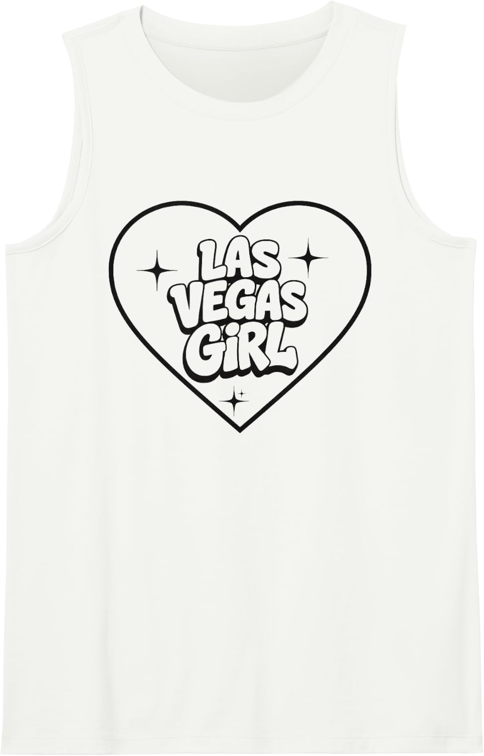 Women's Cute Las Vegas Girls Heart City Pride Sleeveless Tank Top - White