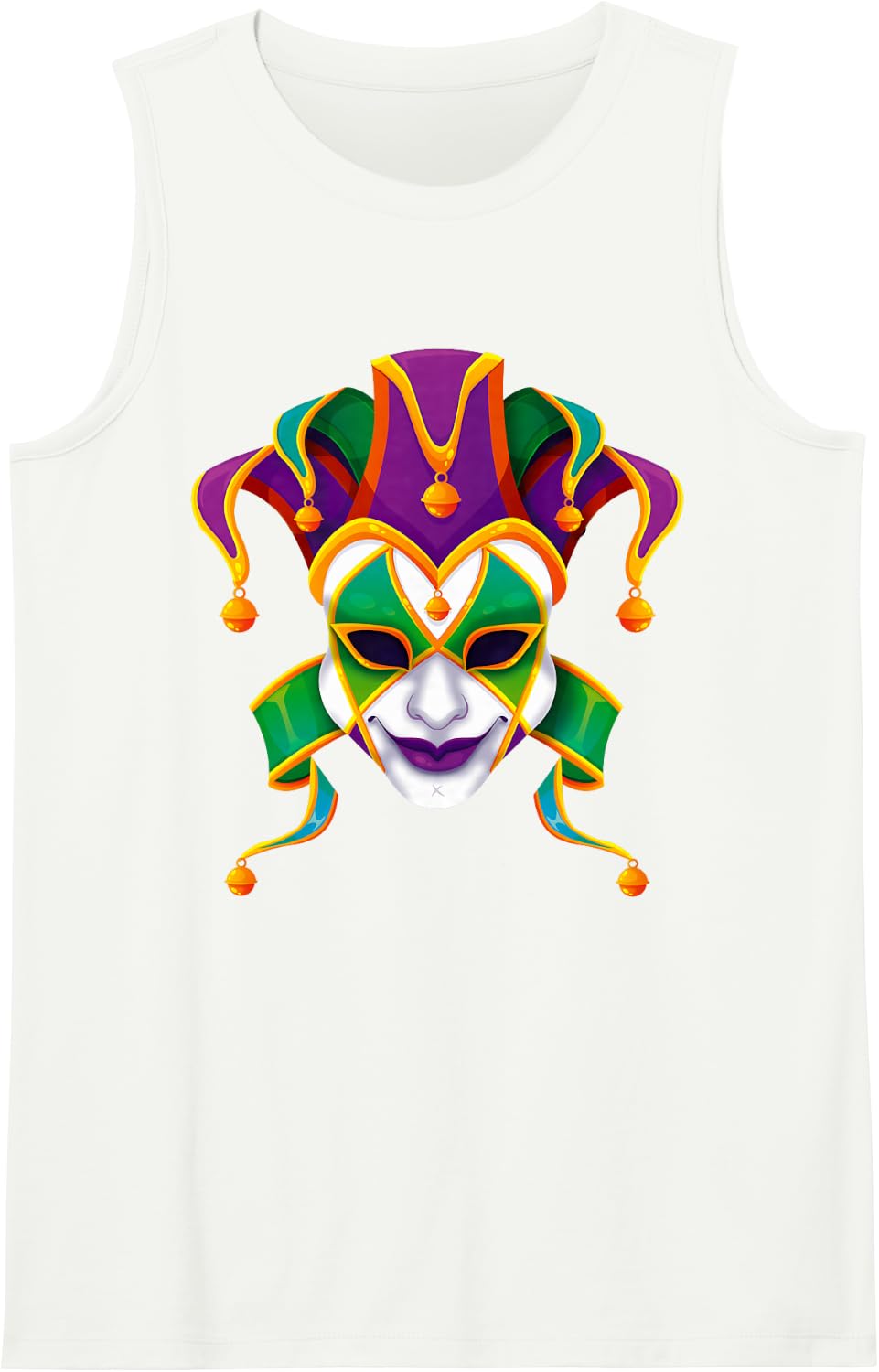 Mardi Gras Masquerade Mardi Parade Costume Mens & Womens Sleeveless Tank Top - White
