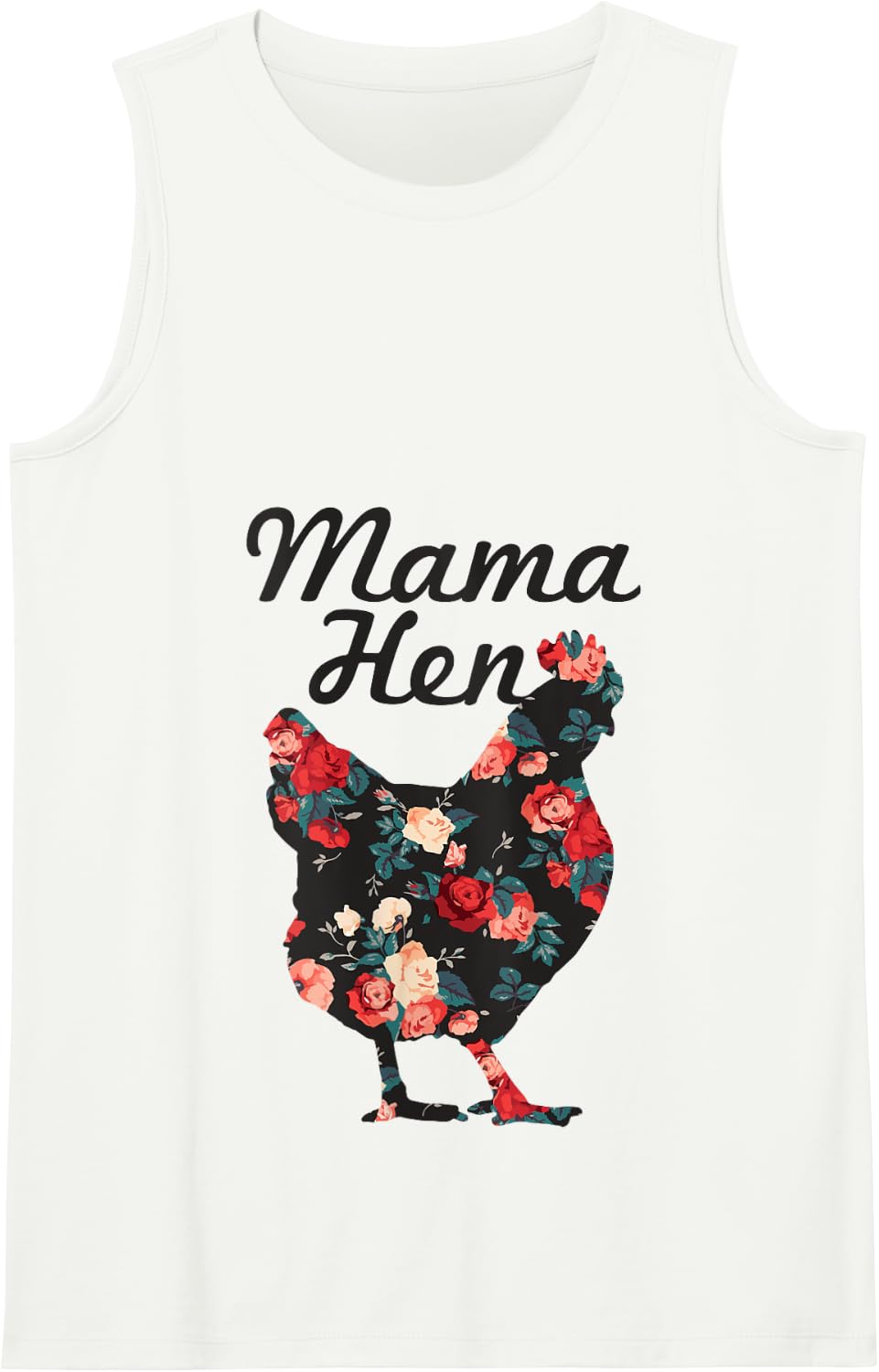 Womens Mama Hen Funny Mother's Day Chicken Mom Farmer Farm Gift Tank Top - White