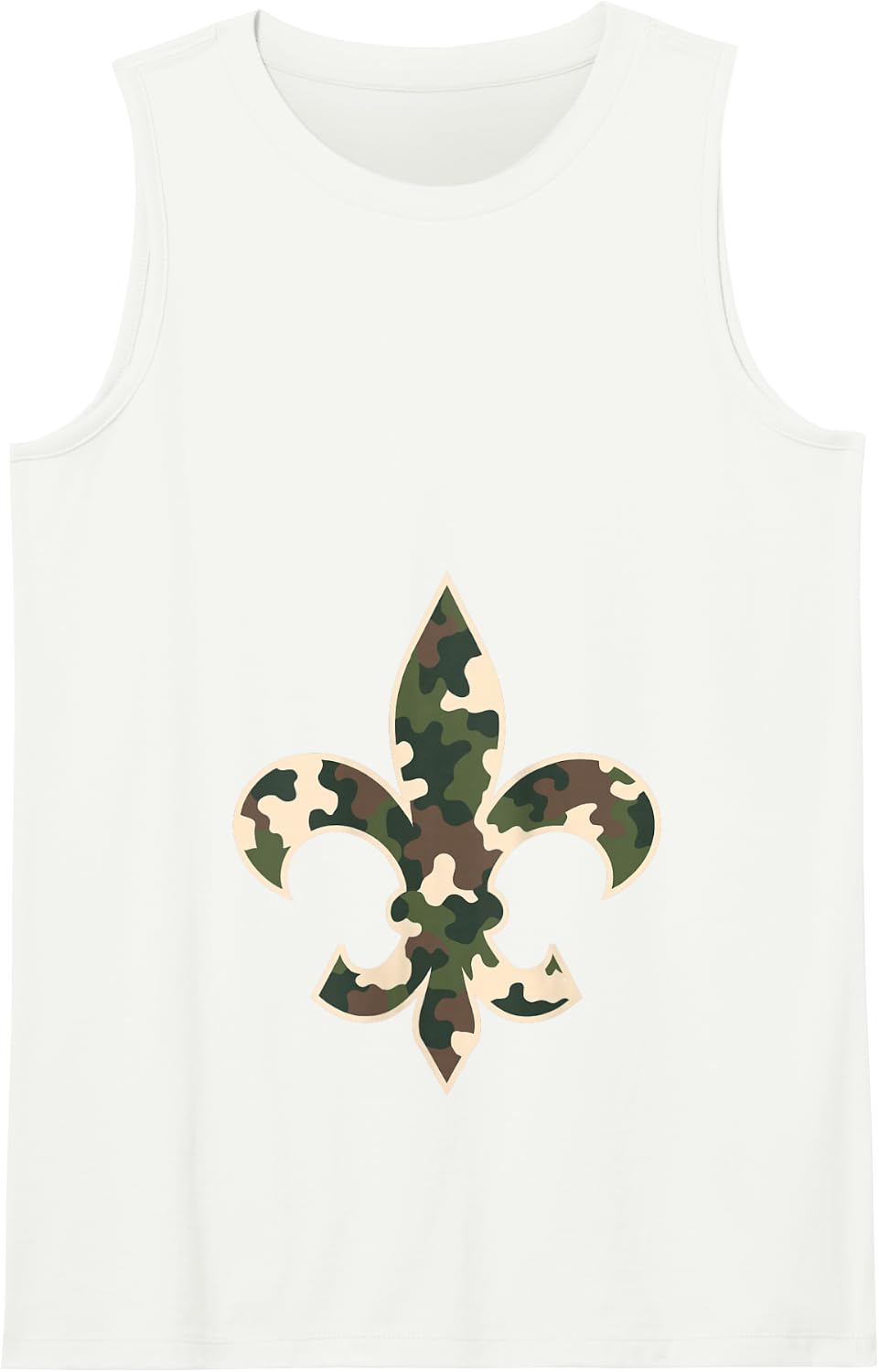 Camouflage Fleur De Lys Camo Mardi Gras Festive New Orleans Tank Top - White