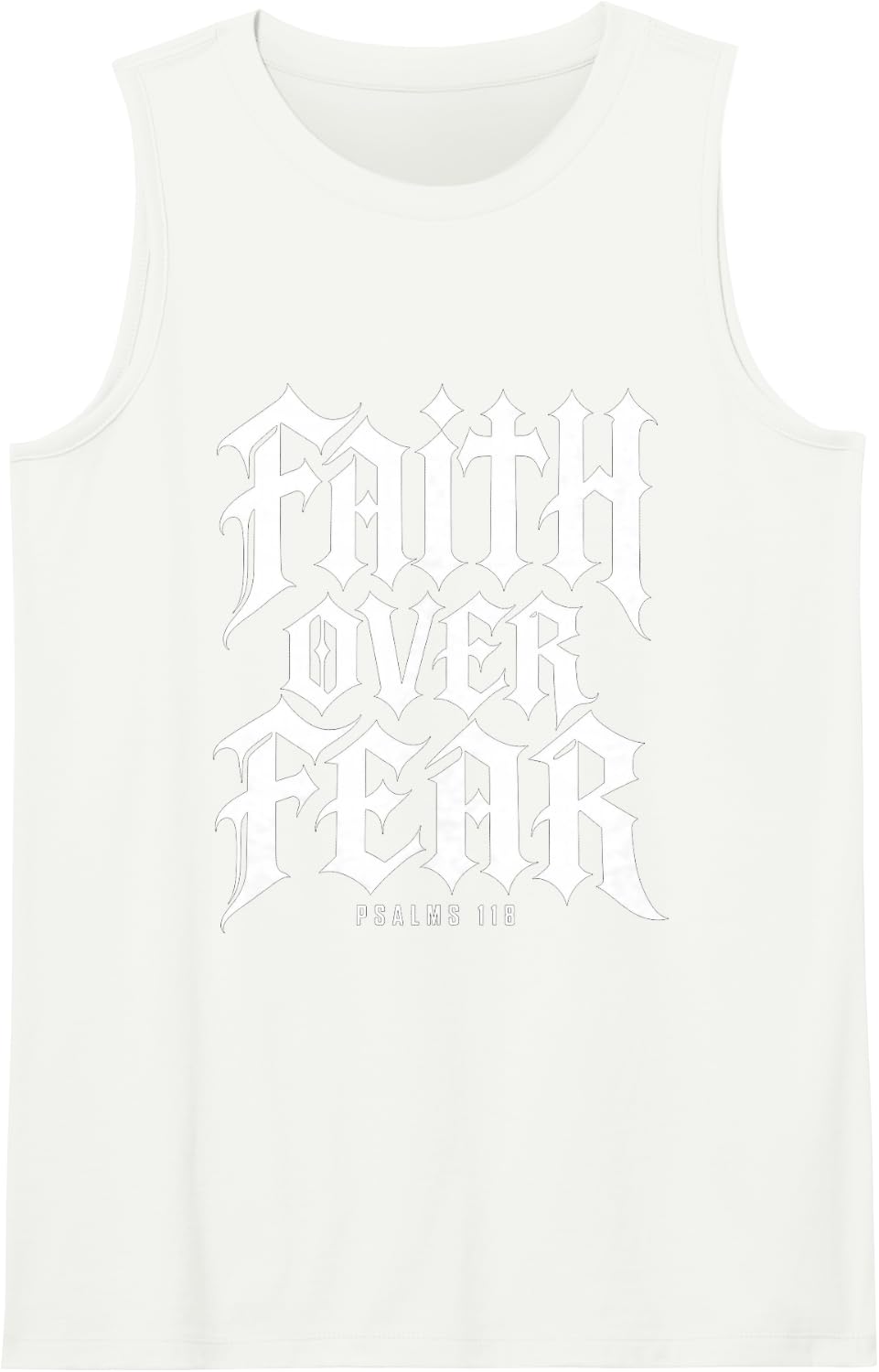 Faith Over Fear Jesus Christian Urban Church for Men Sleeveless Tank Top - White