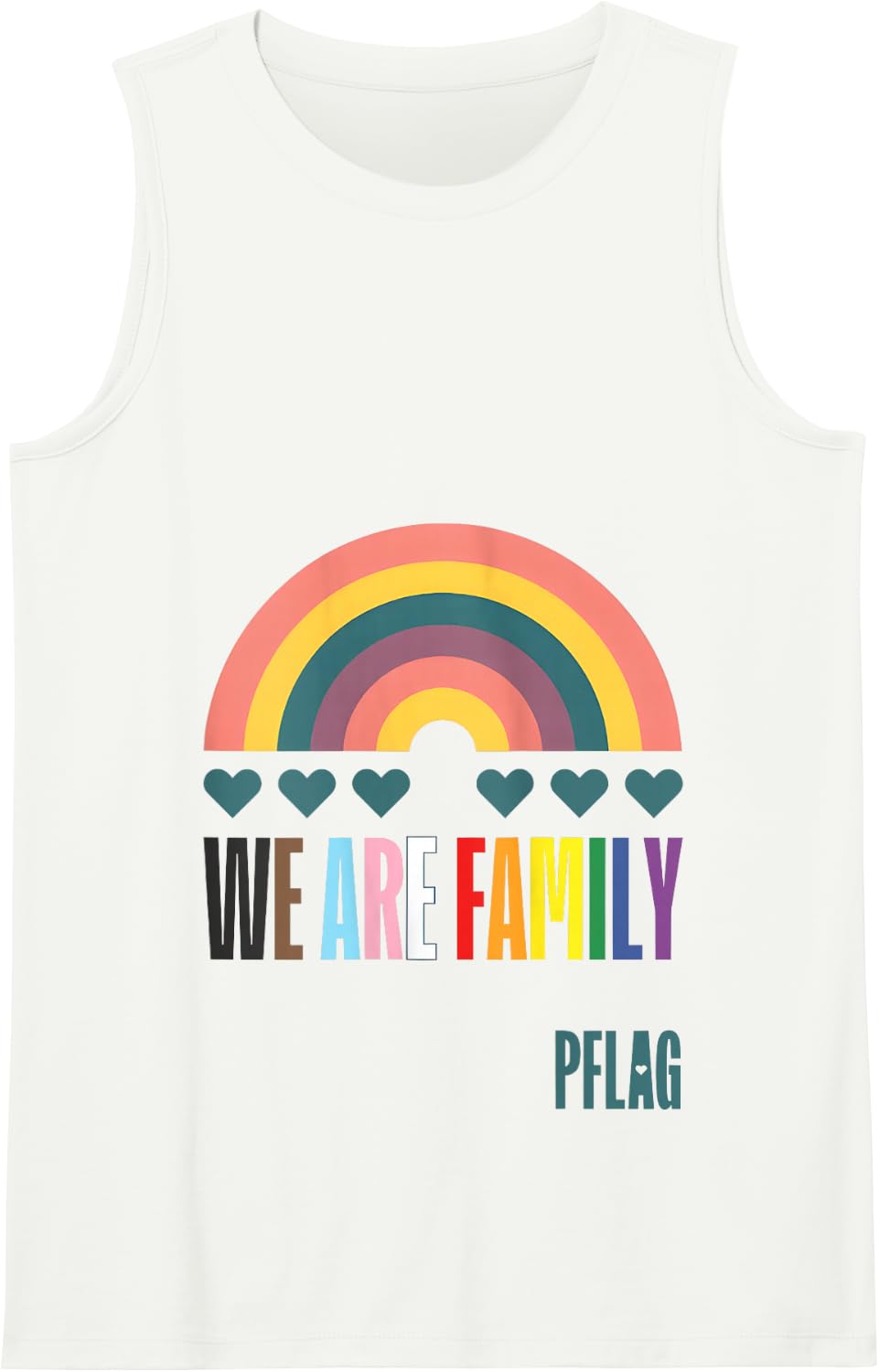 We are Family Rainbow PFLAG Pride Tank Top - White