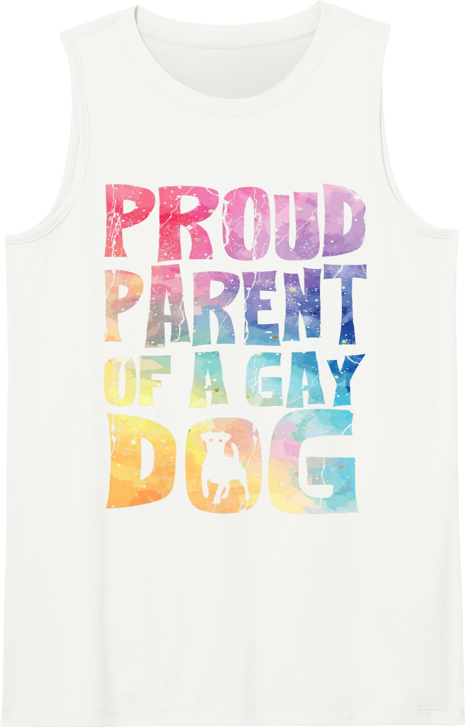LGBT Pride Month Proud Parent of Gay Dog Owner Dog Lover Sleeveless Tank Top - White