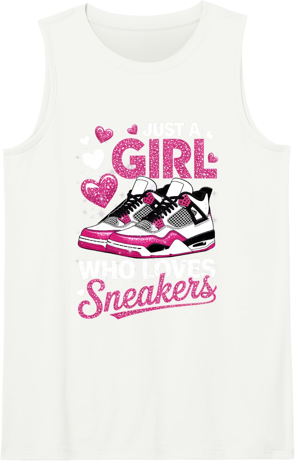Cute Streetwear Sleeveless Tank Top - White