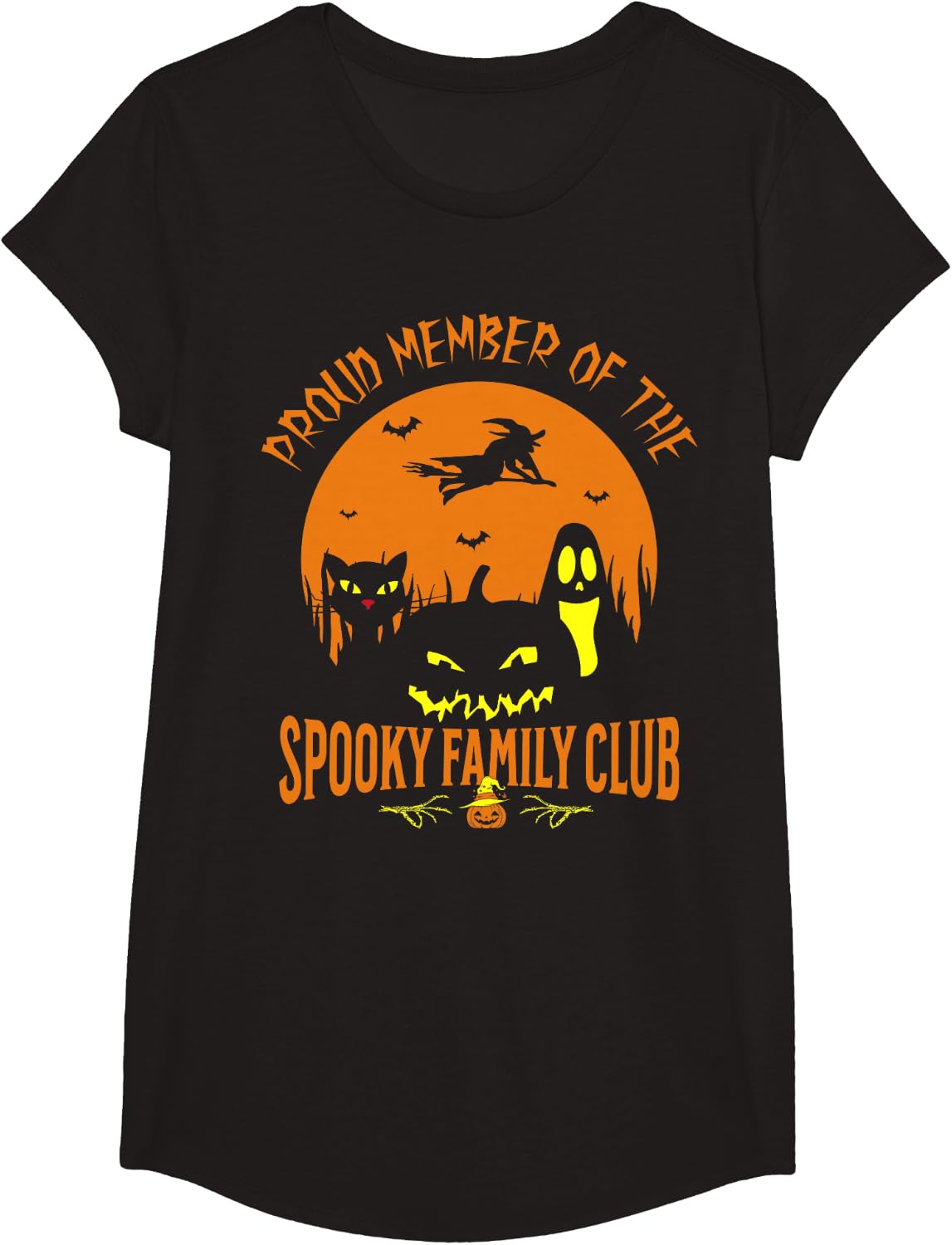 Spooky Family Club Halloween Family Spooky Season T-Shirt - Girls Black