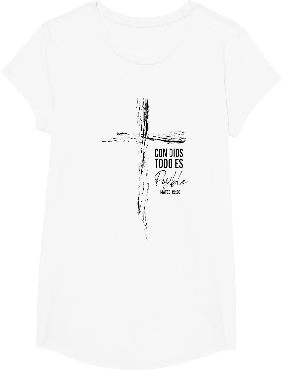 Regalos Cristianos Frases Hombre Él Español Textos Biblicos T-Shirt - Girls White