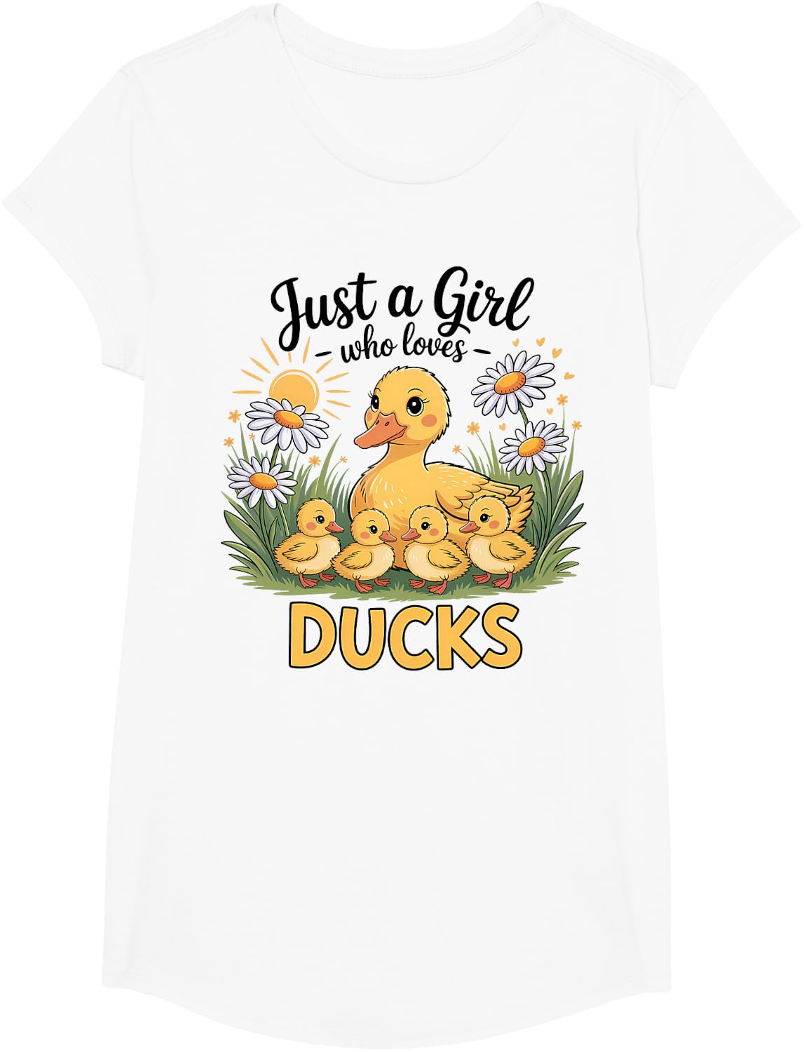 Just A Girl Who Loves Ducks Cute T-Shirt - Girls White