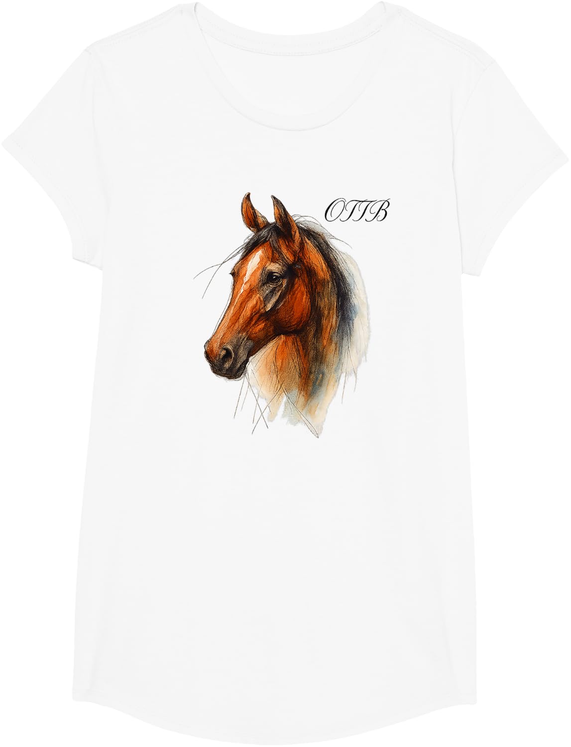 OTTB Horse Thoroughbred T-Shirt - Girls White