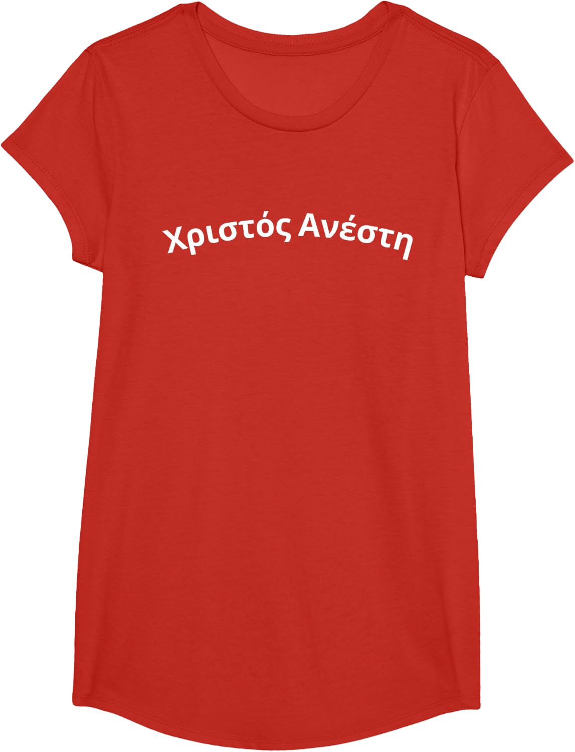 Christos Anesti Christ is Risen Greek Orthodox Christian T-Shirt - Girls Red