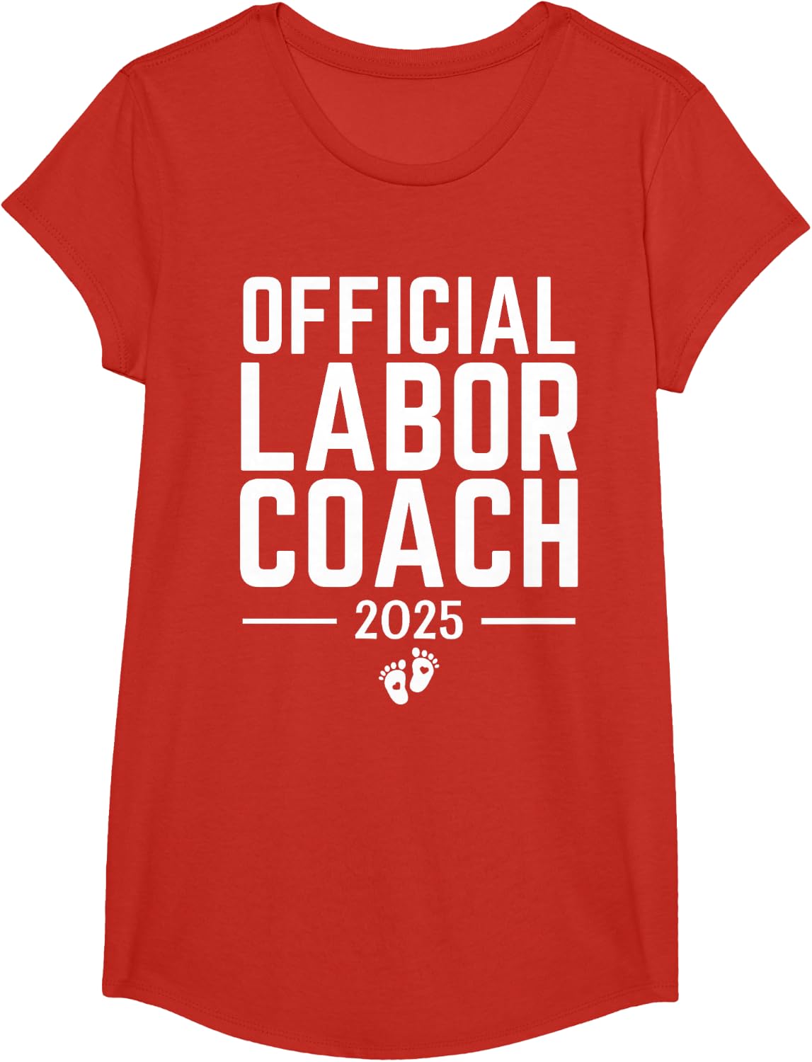 Official Labor Coach 2025 Expecting New Dad Mom Birth Doula T-Shirt - Girls Red