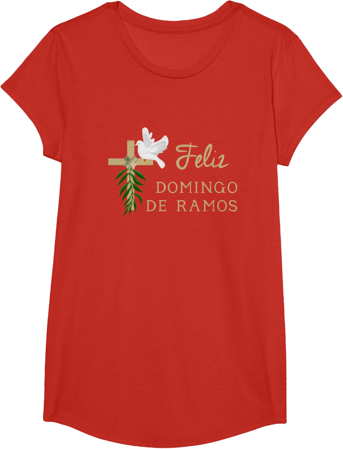 Feliz Domingo de Ramos Palm Sunday T-Shirt - Girls Red