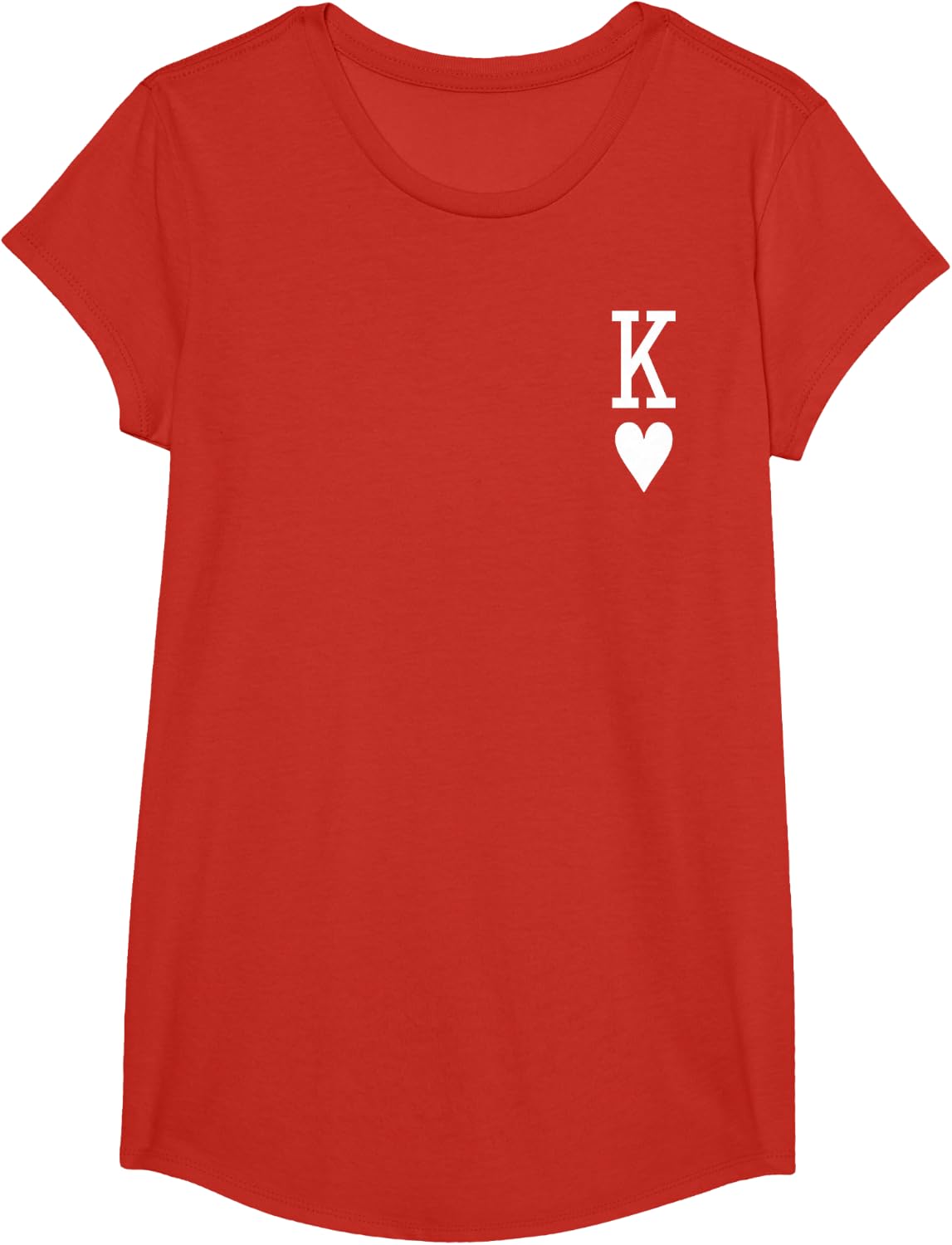King of Hearts and Queen of Hearts Couples Matching Pajama T-Shirt - Girls Red