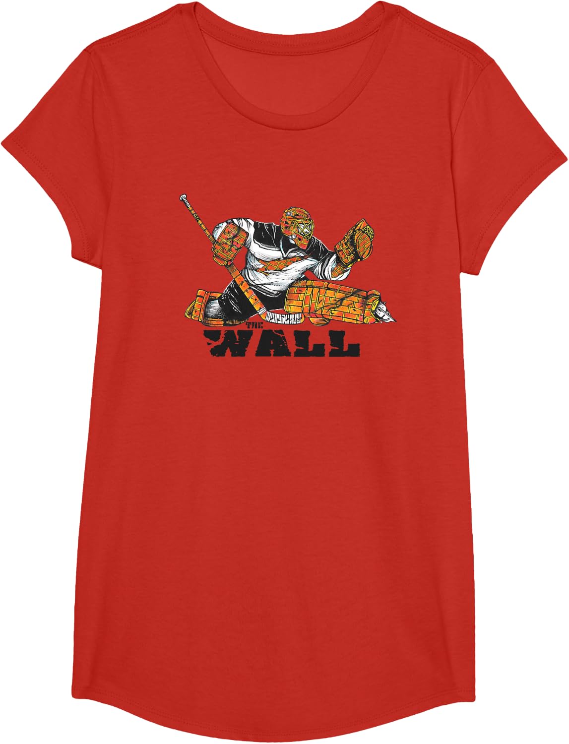 Brick Wall Hockey Goalie - Intl Goalies Union T-Shirt - Girls Red