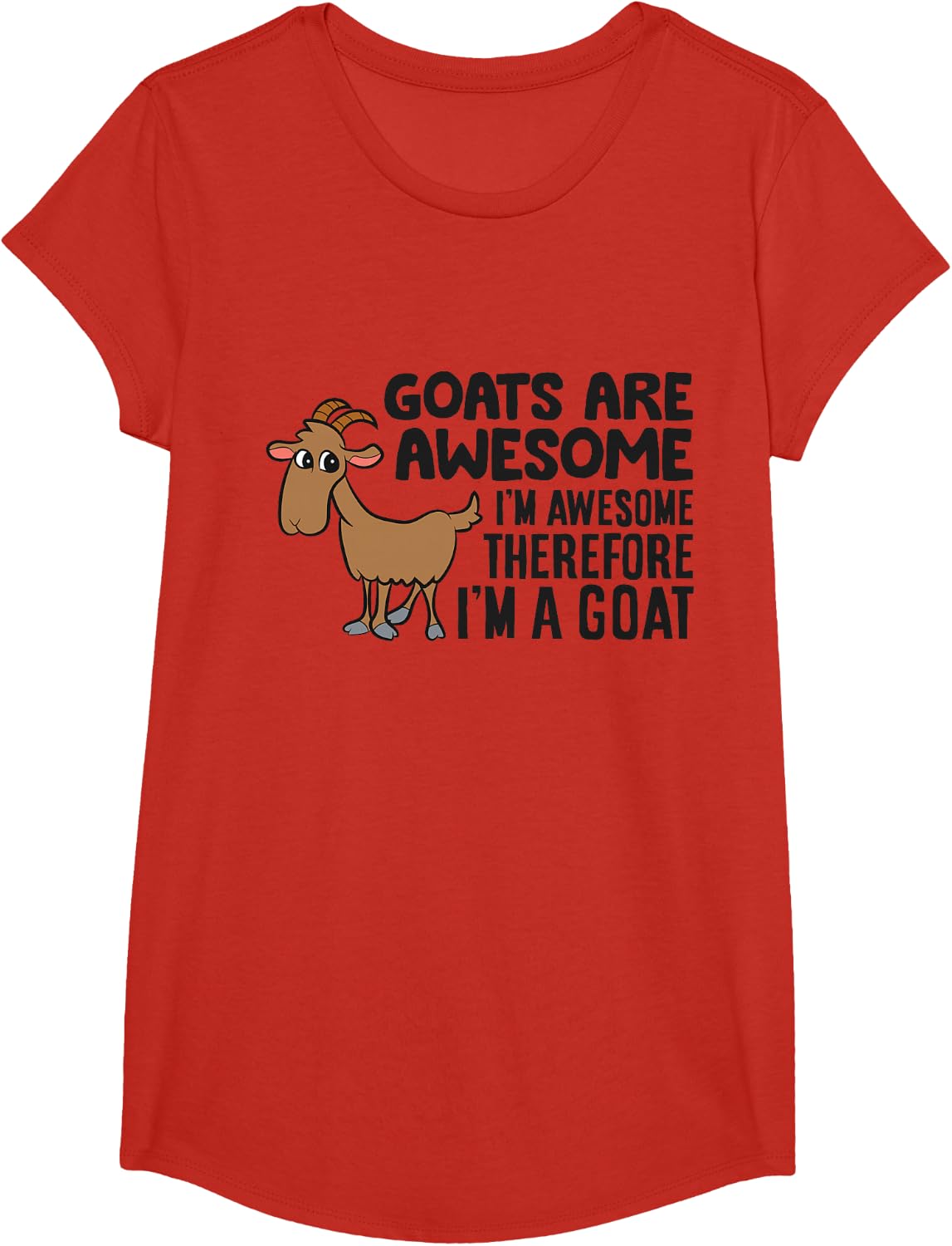 Goats Are Awesome I'm Awesome Therefore I'm A Goat T-Shirt - Girls Red