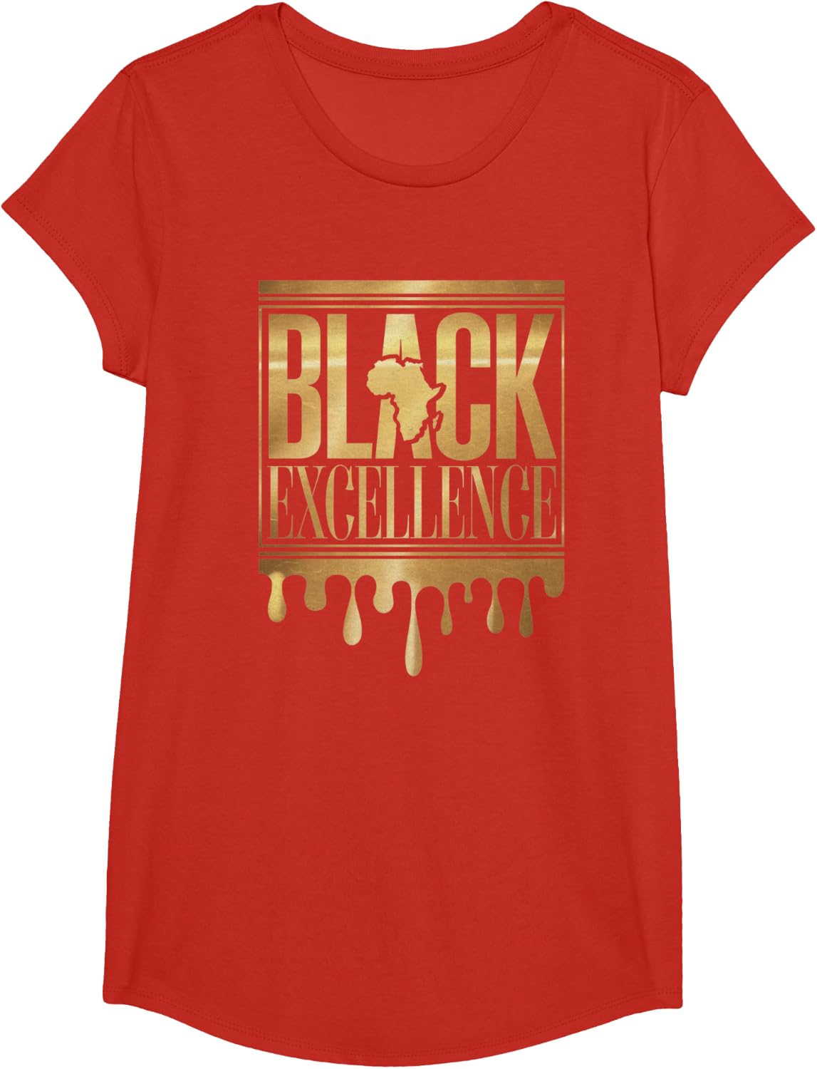 Black Pride Black History Month Black Afro Motivation T-Shirt - Girls Red