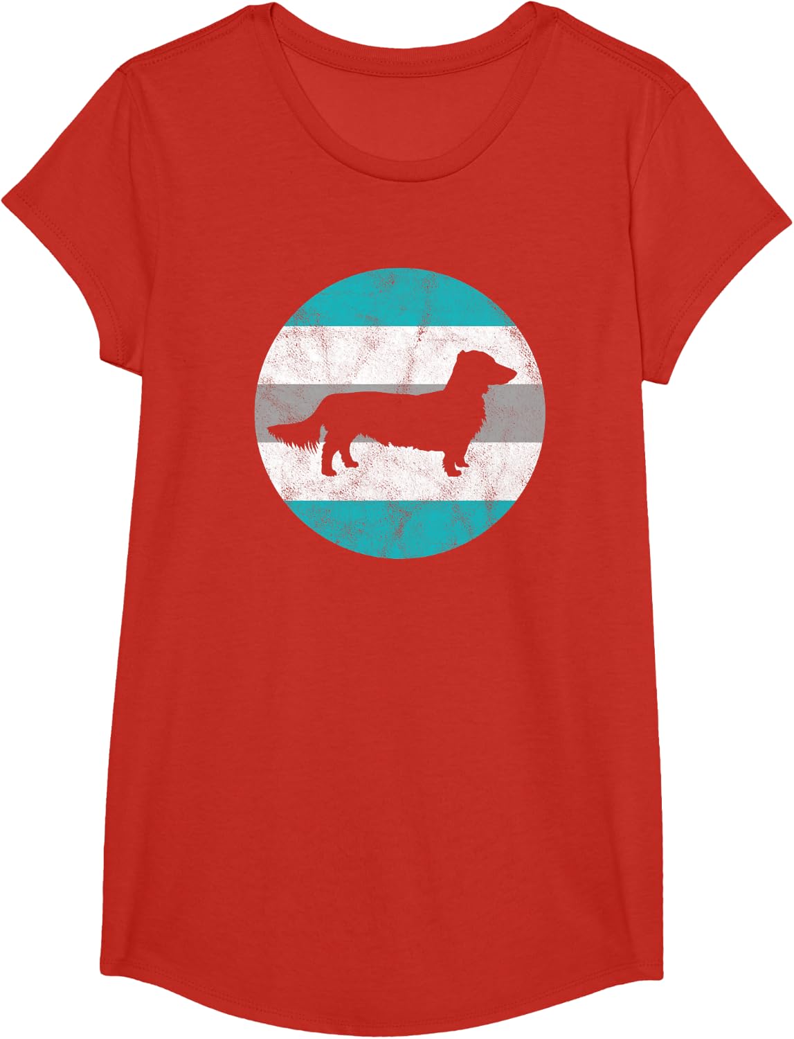 Long Haired Dachshund Gift Shirt For Men Women Boys & Girls T-Shirt - Girls Red