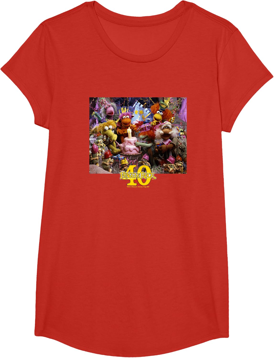 Fraggle Rock 40th Anniversary Birthday Party T-Shirt - Girls Red