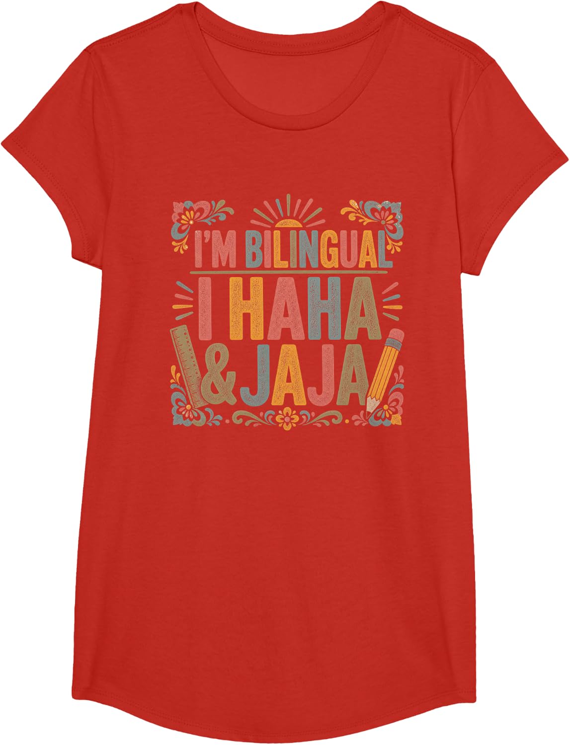 Spanish Teacher Hispanic Heritage Bilingual Jaja T-Shirt - Girls Red