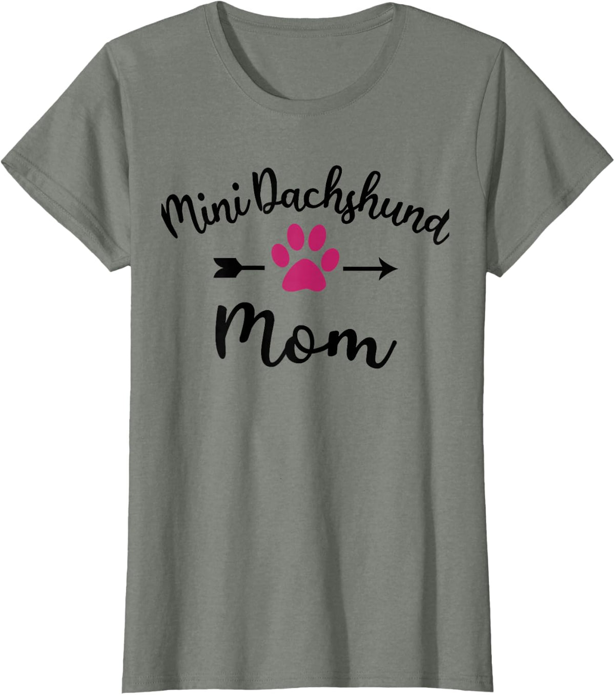 Funny Mini Dachshund Mom for Doxie Weiner Dog Lovers T-Shirt - Olive Heather