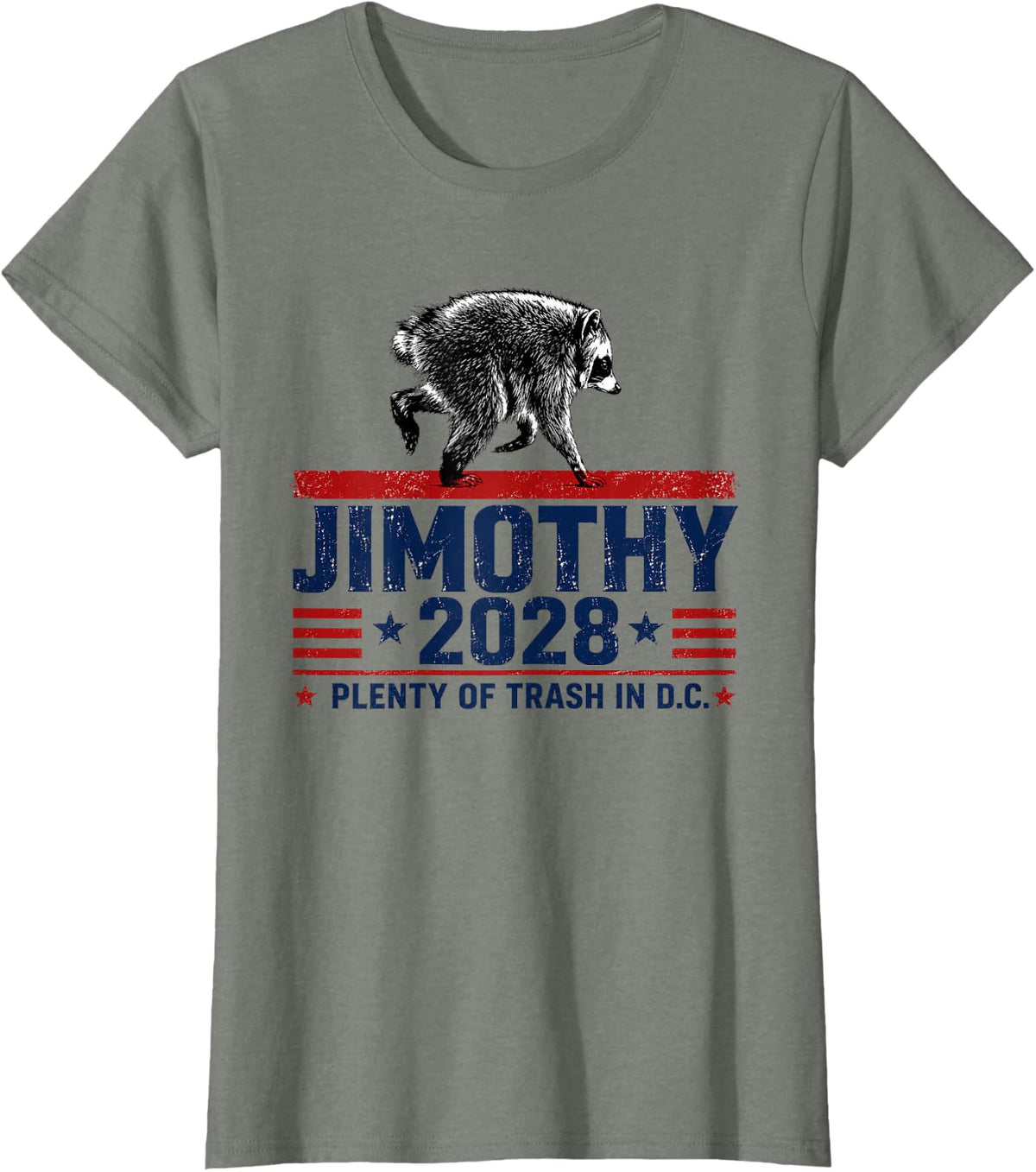 Viral Raccoon Timothy Jimothy for President 2028 Funny Meme T-Shirt - Olive Heather