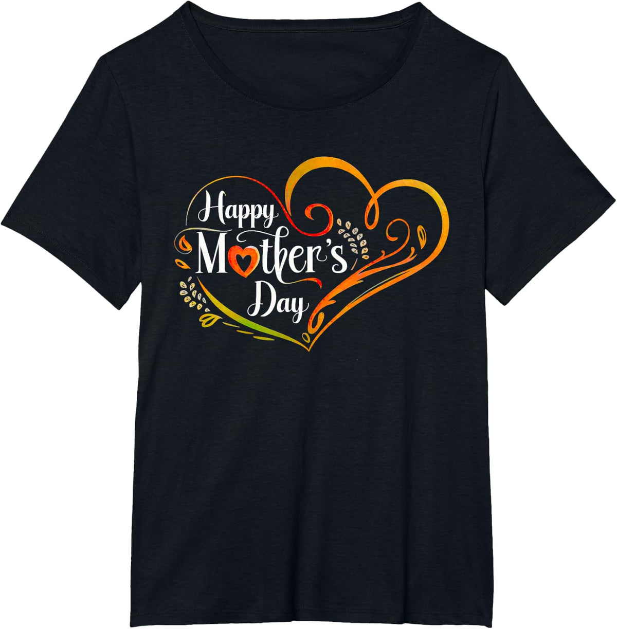 Happy Mother's Day 2025 Cute Floral for Women Mom Grandma T-Shirt - Black